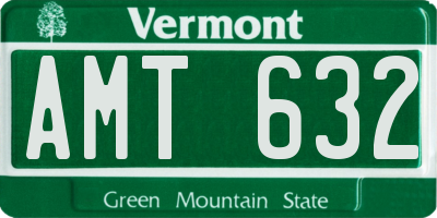 VT license plate AMT632