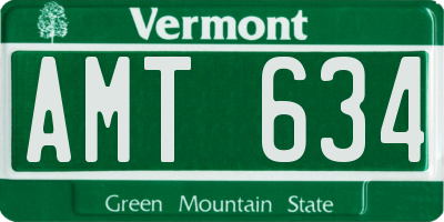 VT license plate AMT634