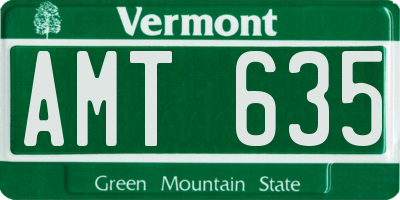 VT license plate AMT635