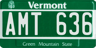 VT license plate AMT636