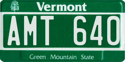 VT license plate AMT640