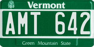 VT license plate AMT642
