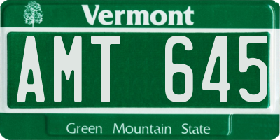 VT license plate AMT645