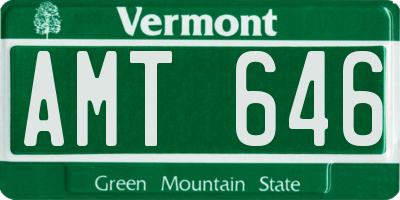 VT license plate AMT646