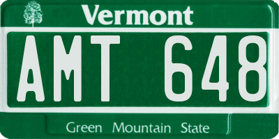 VT license plate AMT648
