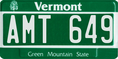 VT license plate AMT649