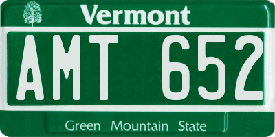 VT license plate AMT652