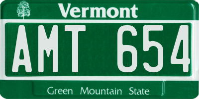 VT license plate AMT654