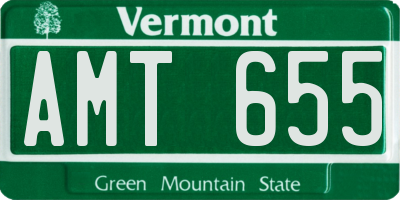 VT license plate AMT655