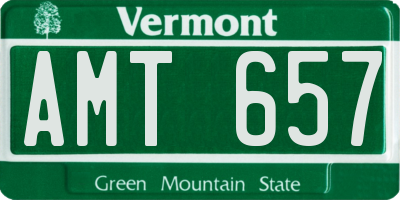 VT license plate AMT657