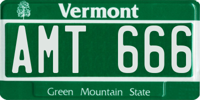 VT license plate AMT666