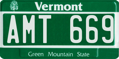 VT license plate AMT669