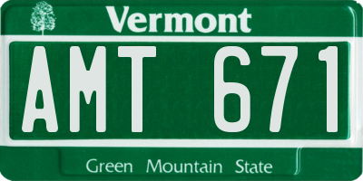 VT license plate AMT671