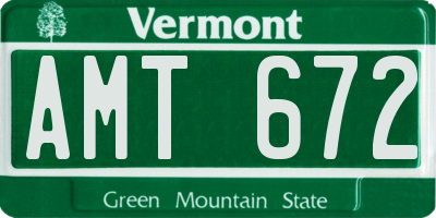 VT license plate AMT672