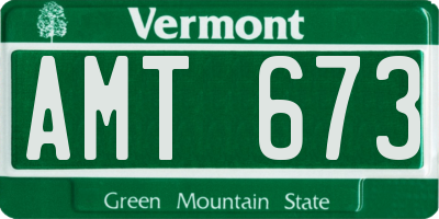 VT license plate AMT673