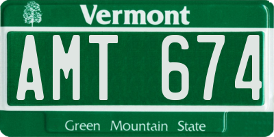 VT license plate AMT674
