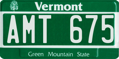 VT license plate AMT675