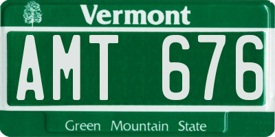 VT license plate AMT676