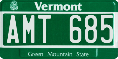 VT license plate AMT685