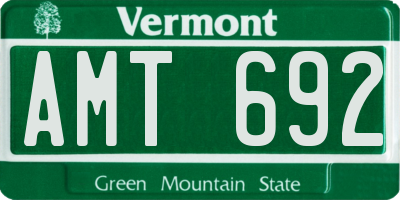 VT license plate AMT692