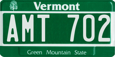 VT license plate AMT702