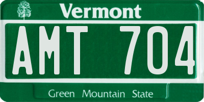 VT license plate AMT704