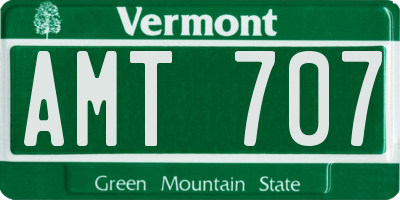 VT license plate AMT707