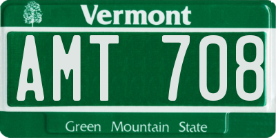 VT license plate AMT708