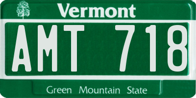 VT license plate AMT718