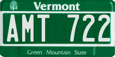 VT license plate AMT722