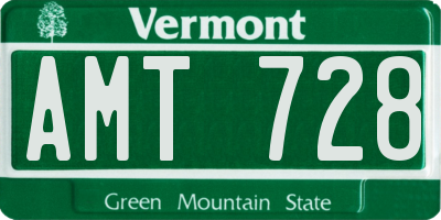 VT license plate AMT728