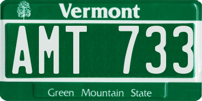 VT license plate AMT733