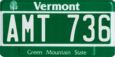 VT license plate AMT736
