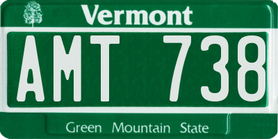 VT license plate AMT738