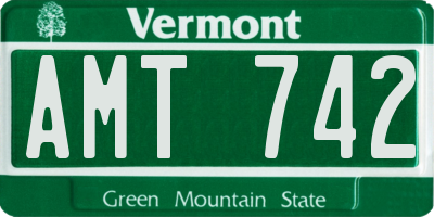 VT license plate AMT742