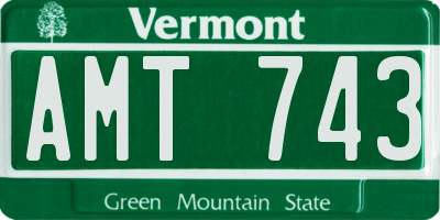 VT license plate AMT743