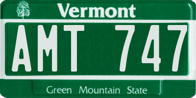 VT license plate AMT747