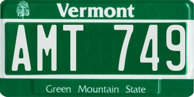 VT license plate AMT749