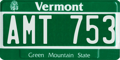 VT license plate AMT753