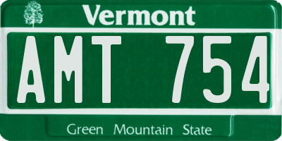 VT license plate AMT754
