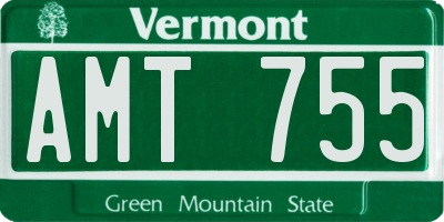 VT license plate AMT755
