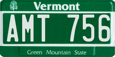 VT license plate AMT756