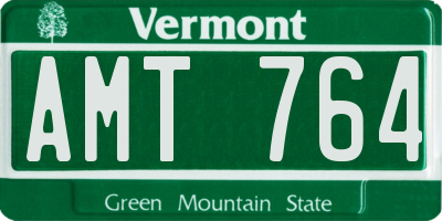 VT license plate AMT764