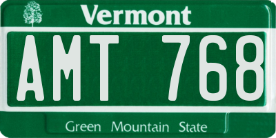 VT license plate AMT768