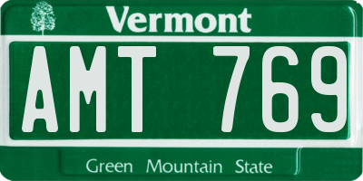 VT license plate AMT769