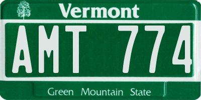 VT license plate AMT774