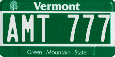 VT license plate AMT777