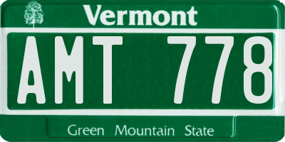 VT license plate AMT778