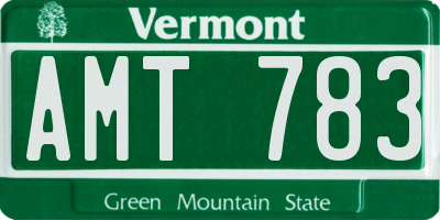 VT license plate AMT783