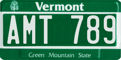VT license plate AMT789